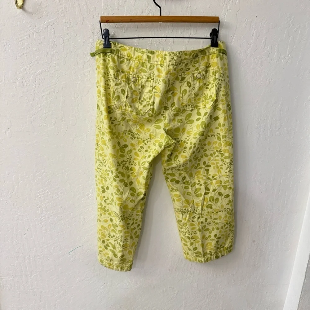 Vintage Anthropologie Elevenses 8 Floral Cotton Cargo Crop Pants